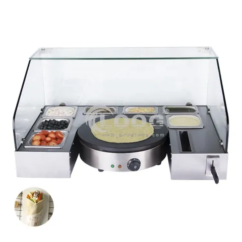 Commercial Kitchen Equipment Stainless Steel Crepe Machine Electric Crepe Maker With Serving Station
