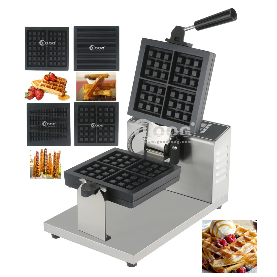 Macchina professionale per waffle rotante, nuova arrivata, attrezzatura elettrica per ristoranti, macchina commerciale per waffle belgi