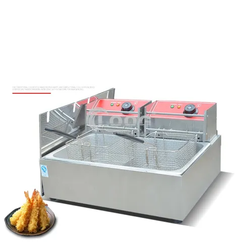 Commercial Double-tanks Deep Fryer Electric Stainless Steel Fryer Machine for Sale