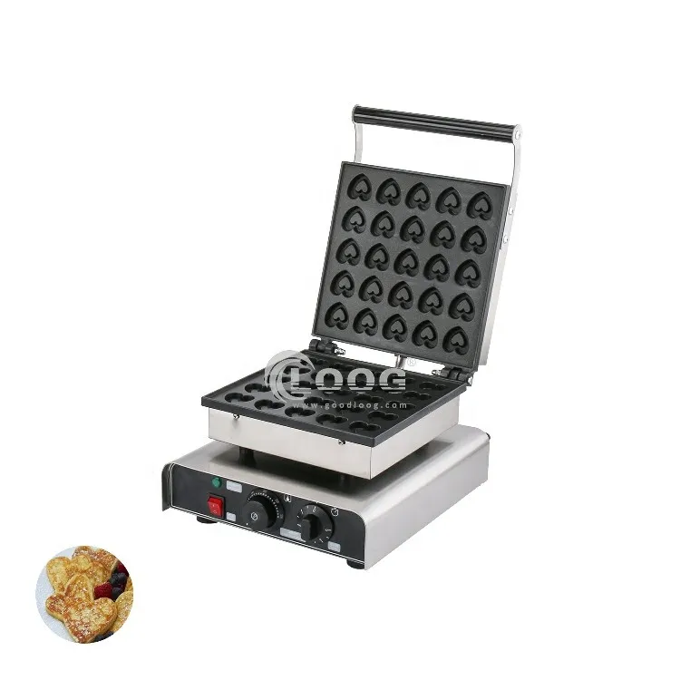 Macchina professionale commerciale per poffertjes olandesi, vendita all'ingrosso da fabbrica, cuocipancake mini a forma di cuore