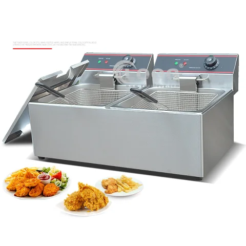 Commercial Double Oil Cylinder Electric Deep Fryer French Fries Frying Machine Oven Best Commercial Fryers for Restaurant