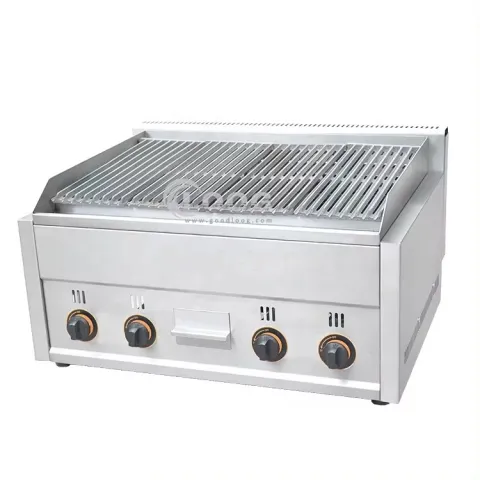 Best Price Commercial Non-Stick Lava Rock Grill Gas Type Shawarma Grill Machine