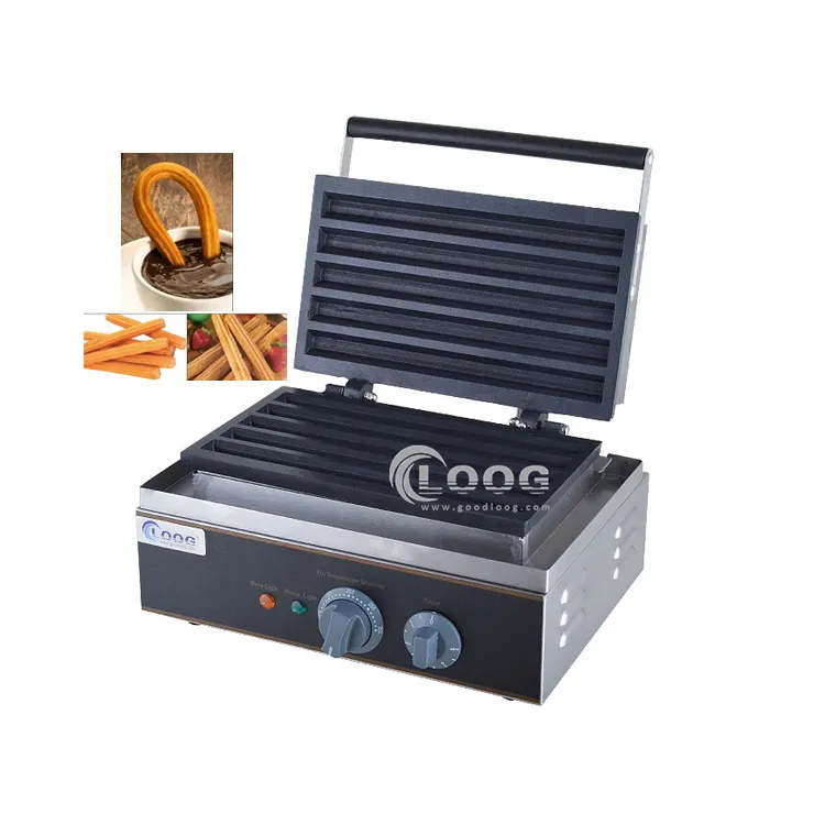Máquina comercial eléctrica para hacer churros con 5 varillas, máquina para hacer churros y waffles, horno para panadería