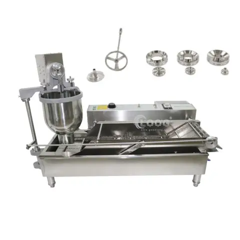 110V 220V Stainless Steel Automatic Mini Donut Machine Commercial Electric 2 Rows Donut Fryer Machine for Sale