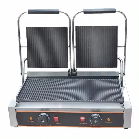 Factory Direct-Sale Wholesale Commercial Electric Panini Grill Sandwich Press Machine Double Contact Grill Suppliers