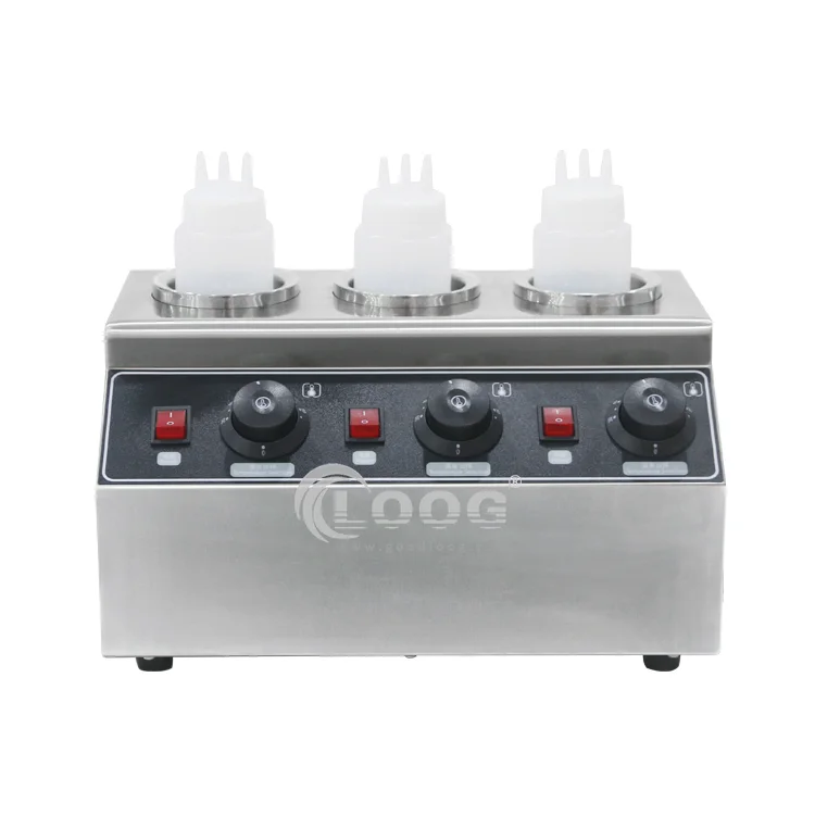 Nuovo Design Triplo Unità Macchina Commerciale per Bottiglie di Formaggio in Acciaio Inox Scaldabottiglie per Salse Offerta Imperdibile