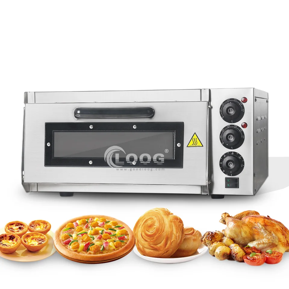 Máquina comercial para hacer pizza de una bandeja con base de piedra, horno eléctrico mini para pizza con termostatos controlados por separado, precio aparte