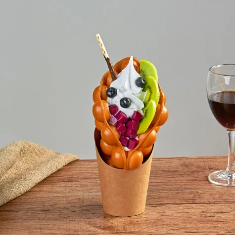 Modello Espositivo di Gelato a Palline Eggettes, Simulazione Alimentare di Cialda a Bolle d'Uovo, Campione Commerciale