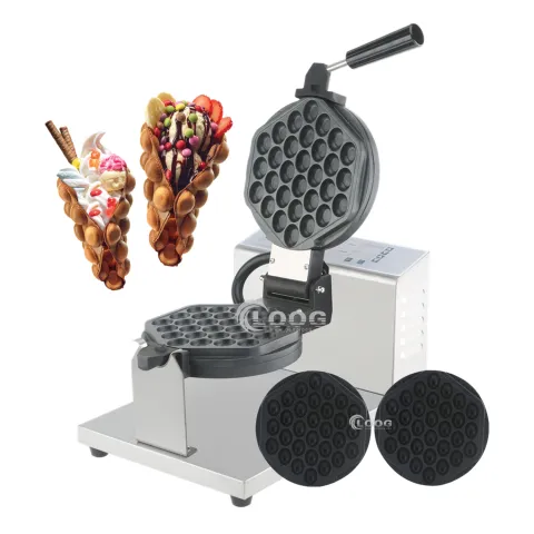 Food Trucks High Quality Digital Bubble Waffle Maker Egg Waffle Baker Non-Stick Coating Commercial Custom Waffle Machine
