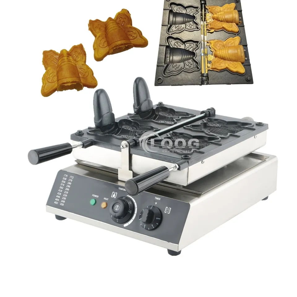 Miglior macchina professionale elettrica per coni gelato a forma di animale, 110V/220V, con bocca aperta a farfalla, per la produzione di cialde