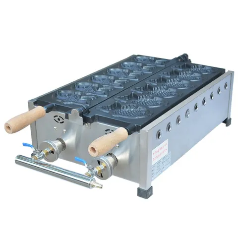 Energy Saving Kitchen Equipment Commercial Gas Taiyaki Machine Fish Shape Waffle Cone Maker for Sale
