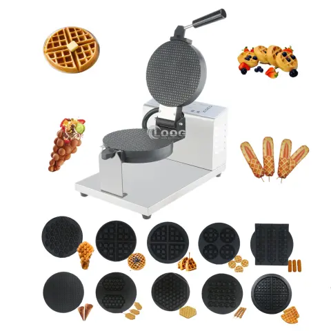 Snack Equipment Manufacturer Custom Digital Ice Cream Waffle Maker Removable Plates Commercial Waffle Cone Maker Machine