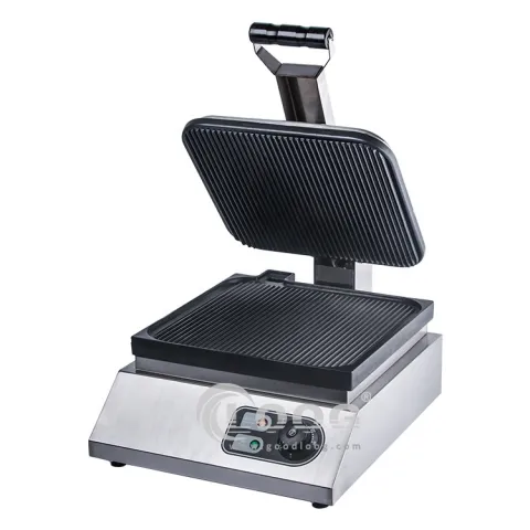 Factory Wholesale Panini Grill Press Grooved Top & Bottom Contact Grill  2.2kW Panini Grill Commercial