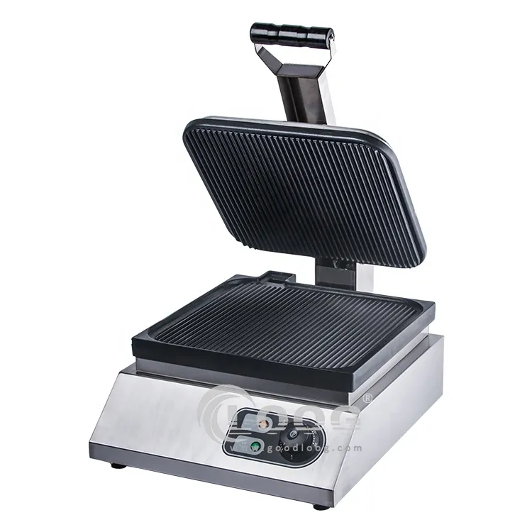 Factory Wholesale Panini Grill Press Grooved Top & Bottom Contact Grill  2.2kW Panini Grill Commercial