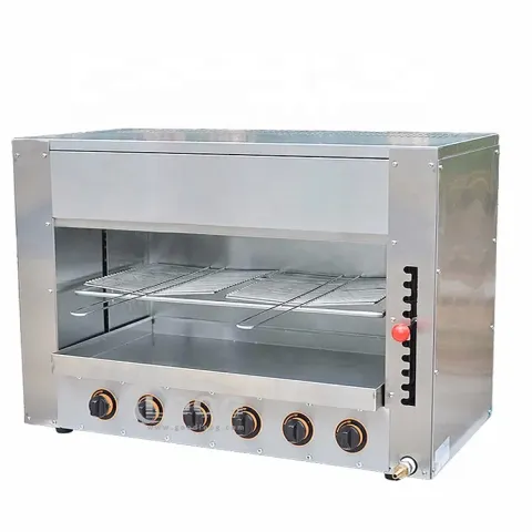 Commercial Gas Salamander Grill 6 BURNER LPG Salamander Grill Machine Stainless Steel Salamander for Restaurant Hotel