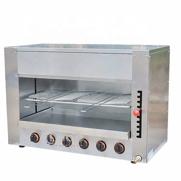 Commercial Gas Salamander Grill 6 BURNER LPG Salamander Grill Machine Stainless Steel Salamander for Restaurant Hotel
