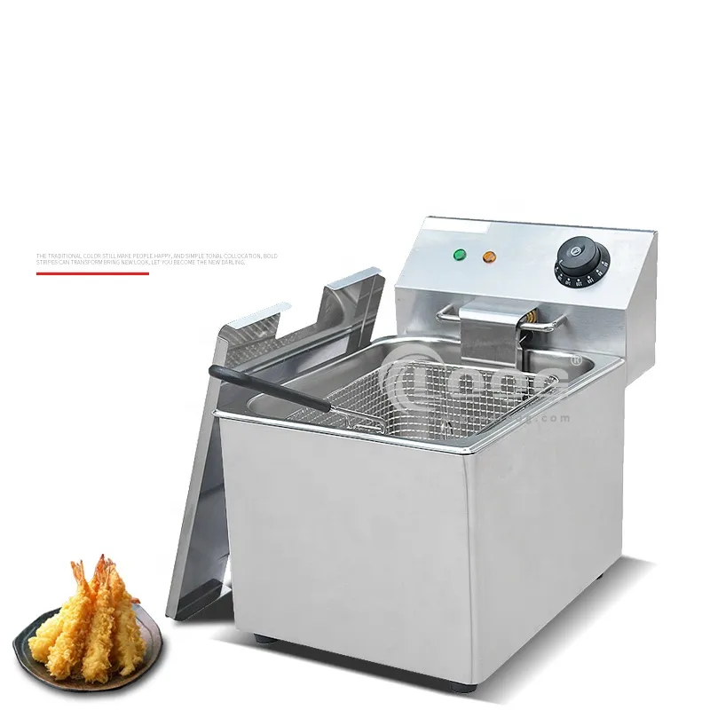Stainless Steel Countertop Chip Deep Fryer Machine Commercial Electric Fryer for Restaurant