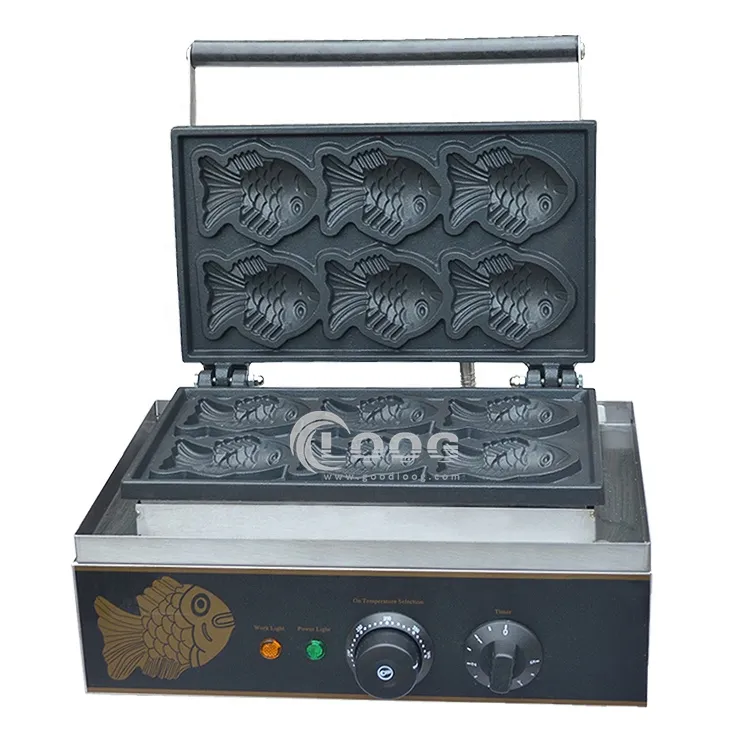 Hot Selling Easy Operated Electric Taiyaki Ice Cream Waffle Cone Maker Fish Shape Taiyaki Machine for Sale