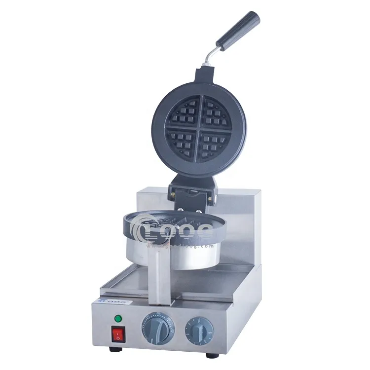 Commercial Mini Electric Waffle Maker Stainless Steel Nonstick Waffle Machine for Snack Shop & Street Food Stall