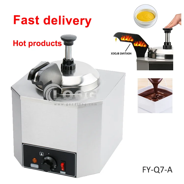 Attrezzatura per catering Scaldatopping al cioccolato professionale in acciaio inox Dispenser scaldasalse