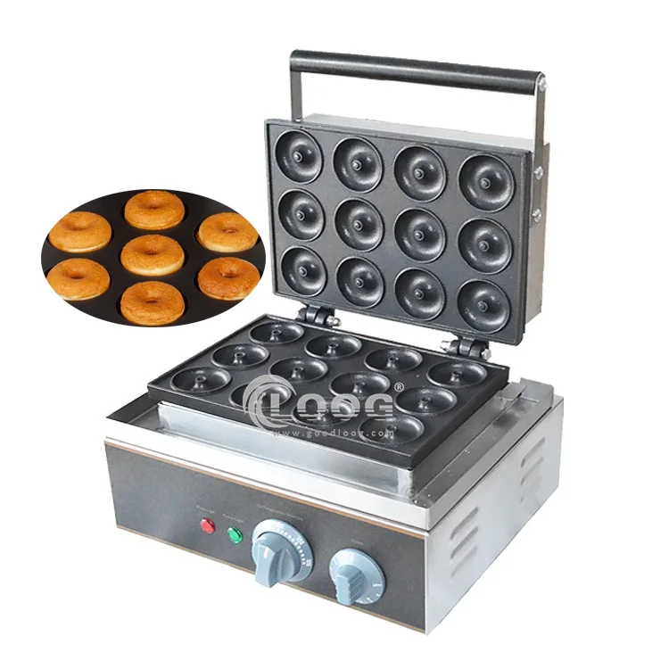 Máquina comercial para donas mini, wafles y donas con 12 cavidades, antiadherente, para cocinas