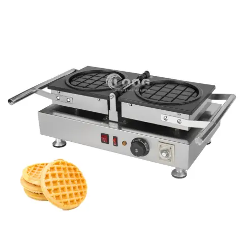 Hotel Kitchen Equipment Commercial Belgian Flip Waffle Maker Machine Round Sandwich Waffle Maker for Sale