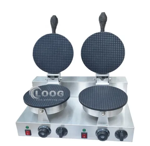 High Efficiency Double Plates Electric/ Gas Stove Egg Hong Kong Bubble Waffle Maker Stainless Steel Ice Cream Cone Maker Machine