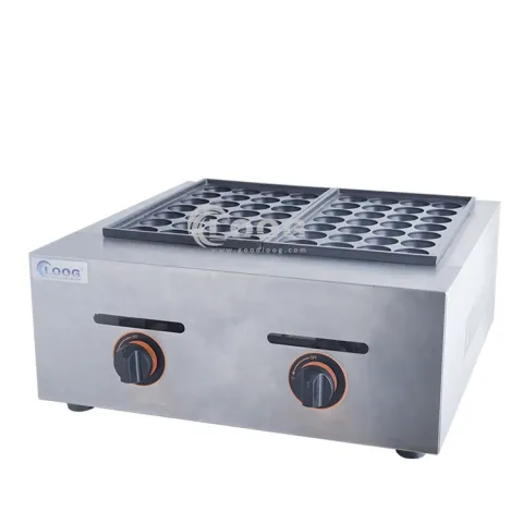 Commercial Stainless Steel Takoyaki Baker 2 Plates Gas Takoyaki Maker Machine