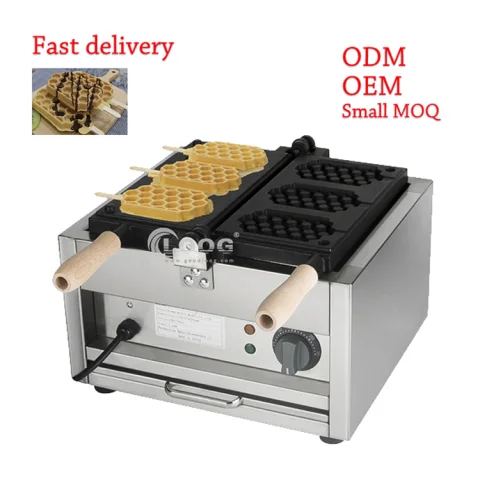 Best 1-Plate 220v Non-Stick Commercial Electric Belgian Waffle Maker Honeycomb Shape Snack Bakery Equipment New Condition