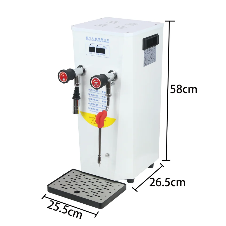 Popular Commercial Electric Milk Frother for Coffee Shops 10L Boiling Water Frothing Machine 110V 220V Steam Stainless Steel