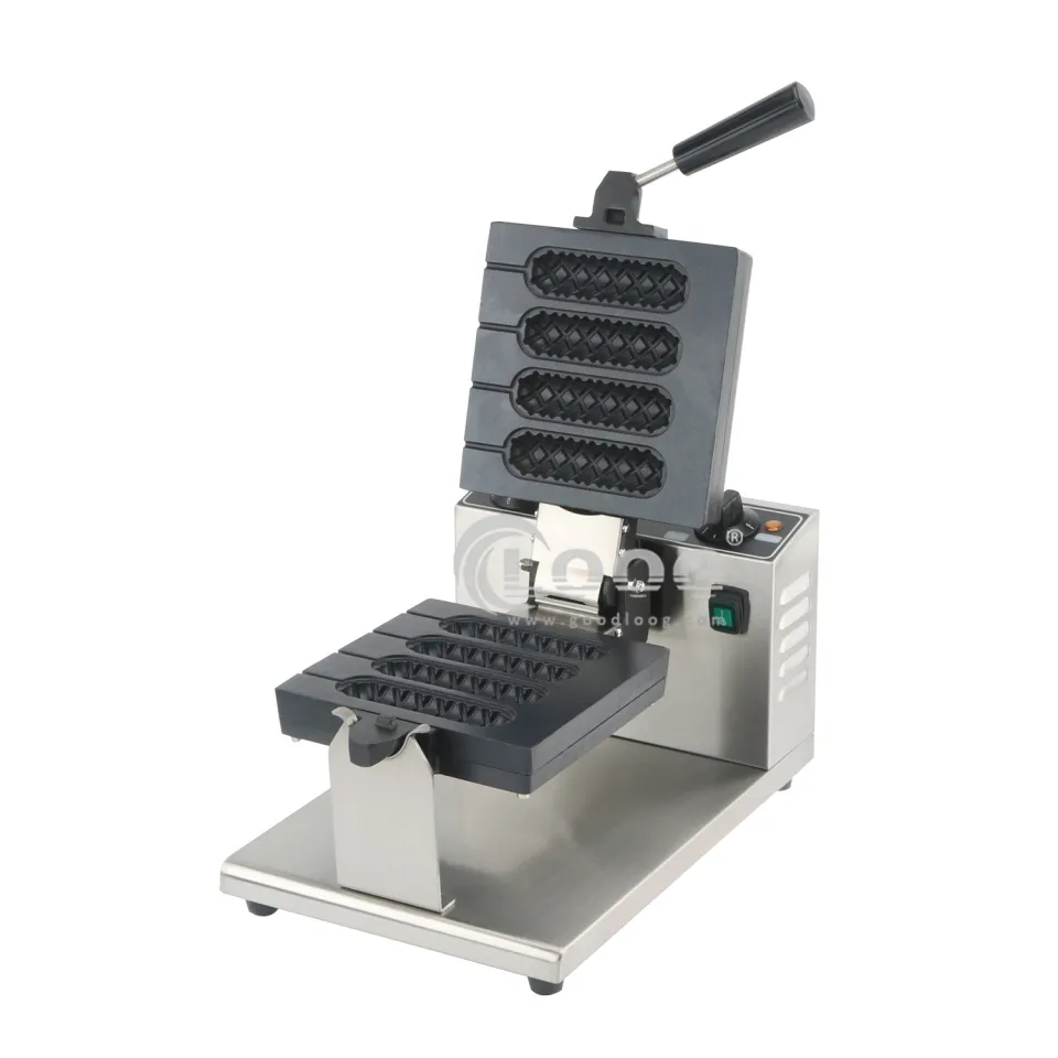 Commercial Electric Rotating Waffle Maker with Removable Plates Fast Food Hot Dog Waffle Stick Maker