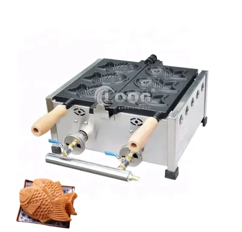 Commercial Use Gas Taiyaki Maker Fish Shaped Waffle Maker Machine Gas Taiyaki Maker
