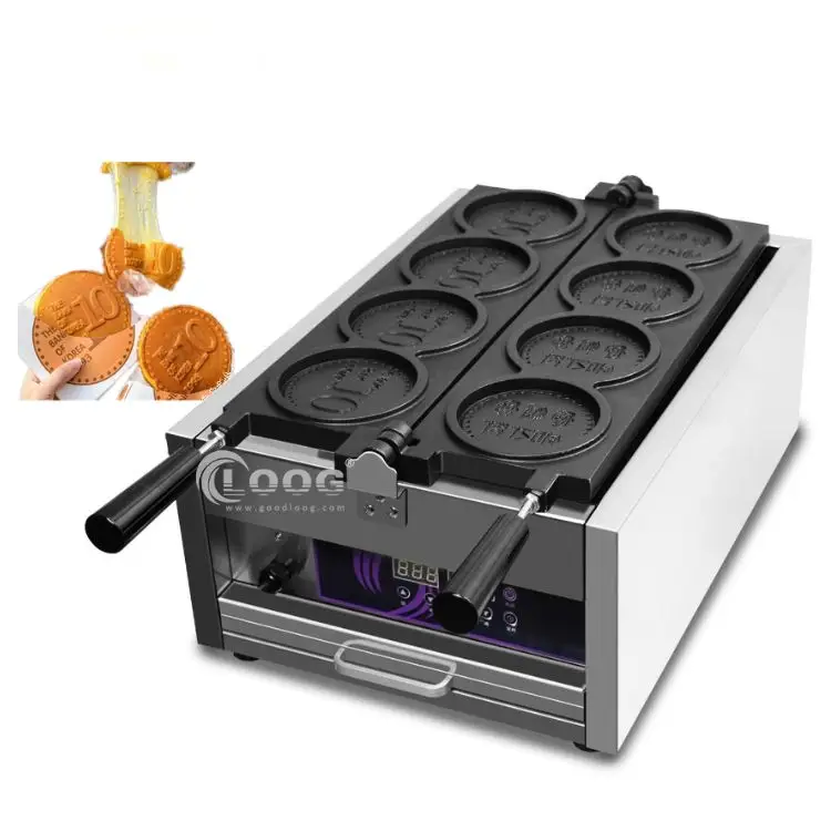 Macchina professionale per pancake coreani da strada, con moneta digitale, per pane al formaggio a forma di moneta