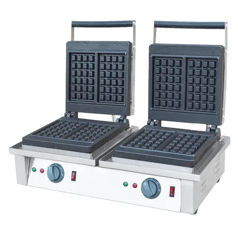 New Arrival Commercial Electric Square Waffle Making Machine Used Stainless Steel Equipment for Sale 220v