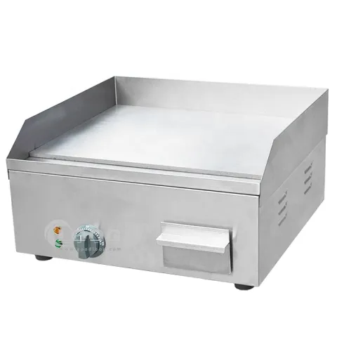 High Efficient Kitchen Equipment BBQ Griddle Electric Cast Iron Hot Plate Commercial Contact Grill