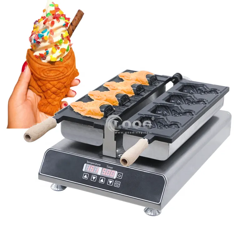 Hotel Equipment 220V and 110V Fish Cone Waffle Maker  Ice Cream Commercial Use Taiyaki Maker