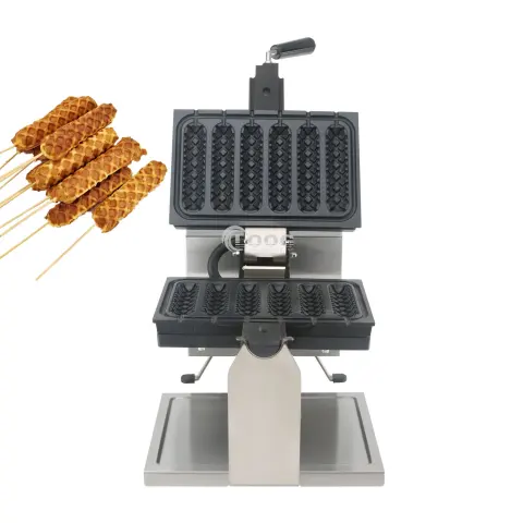 Macchina professionale per hot dog in pastella a forma di cialda per hotel e ristoranti, 110 V / 220 V, antiaderente, per muffin e hot dog in cialda, ideale per attività commerciale