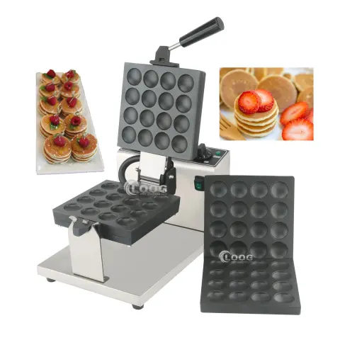 New Customized Rotating Waffle Making Machine Commercial Small Business Poffertjes Grill 110V 220V Electric Mini Pancake Maker
