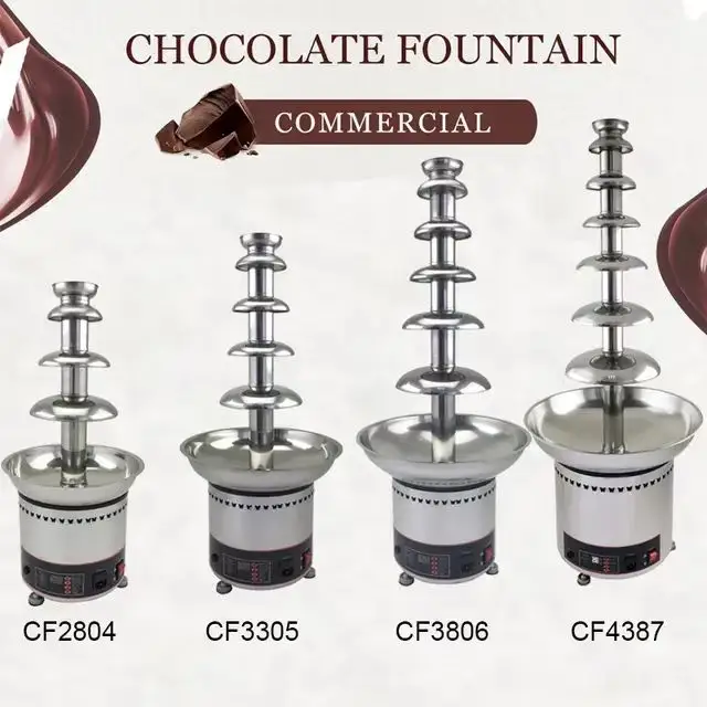 High Quality 4-7 Tiers Digital Chocolate Fountain Machine Restaurant Equipment by Factory CE Approved Electric Power Source