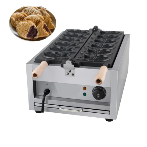 Kitchen Equipment Commercial Taiyaki Ice Cream Cone Making Machine Non-Stick Taiyaki Fish Waffle Maker Mini Taiyaki Machine