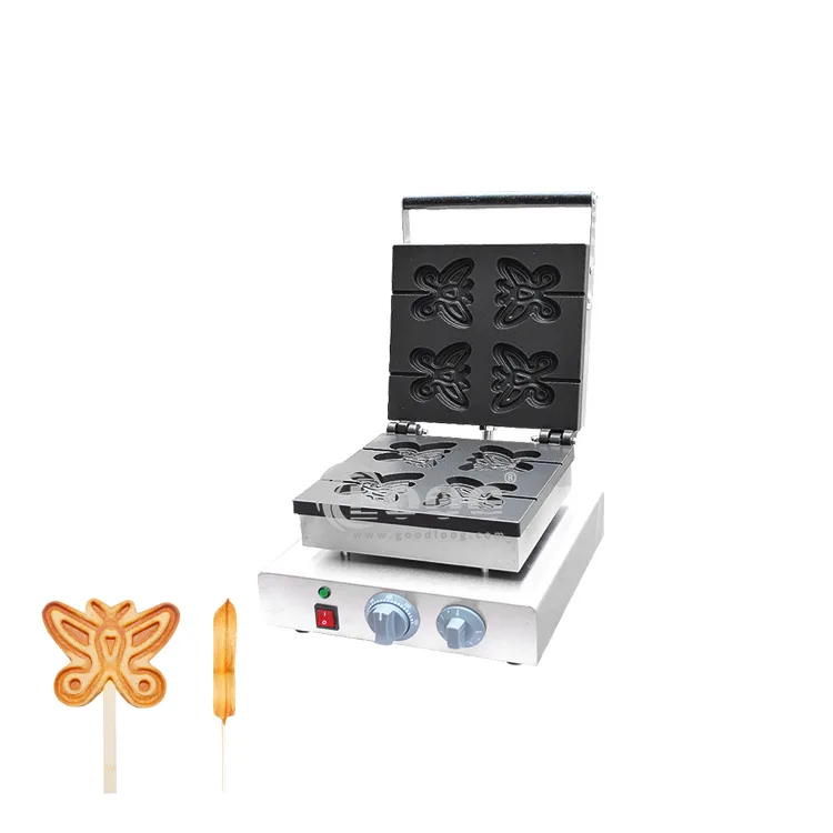 Best Price Commercial Non Stick Cartoon Waffle Making Machine Butterfly Waffle on a Stick Maker Supplier