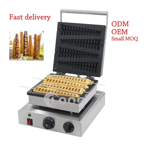 Commercial Electric Waffle Maker Machine Heavy-Duty Stainless Steel Lolly Waffle Stick Maker Snack Kitchen Equipment for Sale