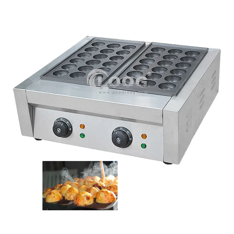 Macchina elettrica professionale per takoyaki antiaderente, piastra per polpette di polpo in stile Chibi Maruko, fornello per takoyaki commerciale in vendita