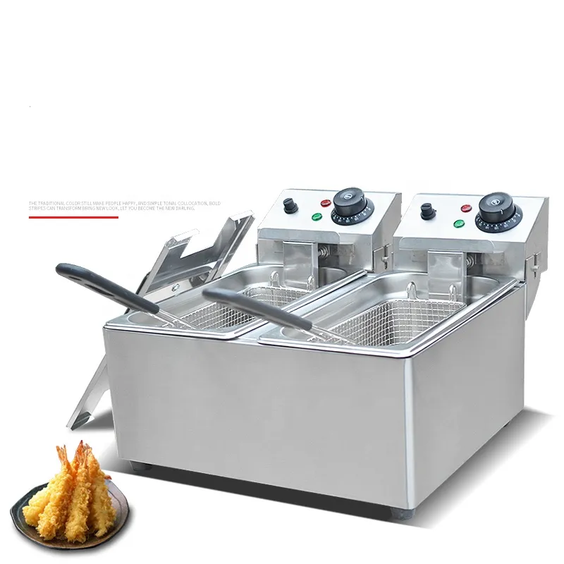 Professional Double Oil Cylinder Stainless Steel French Fries Frying Machine Electric Commercial Deep Fryer Manufacturer