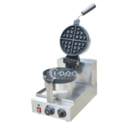 Professional Hotel Waffle Maker Rotating Stainless Steel Commercial Waffle Machine CE Certification