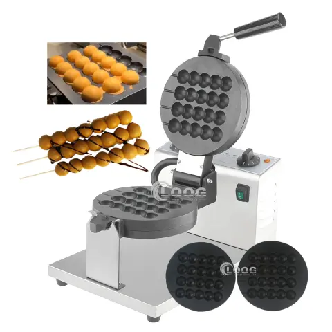 Fast Food Equipment Changeable Plate Lollipop Waffle Maker Machine Commercial Electric 4 Sticks Ball Waffle Maker for Business