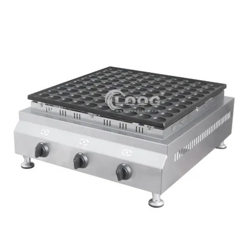 Commercial Poffertjes Making Machine Stainless Steel 100 Holes Mini Pancake Maker Gas Type for Restaurant