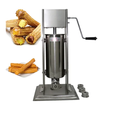 Commercial Spanish Churros Machine Manual  Latin Fruit Machine Jam Fillable Hollow Churros Vertical Sausage Stuffer Machine