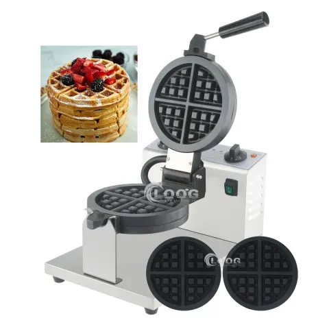 Non Stick Waffle Maker Mold Changeable Plate Electric Commercial Waffle Iron Machine Rotating Belgian Waffle Maker