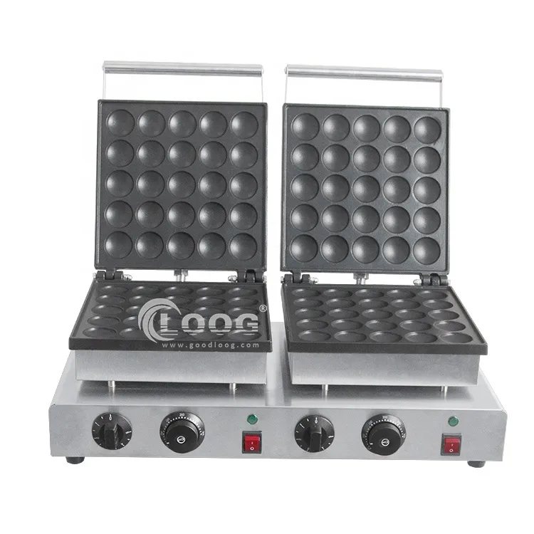 Goodloog Attrezzatura per Snack Piastra Elettrica Mini per Pancake Professionale in Acciaio Inox Macchina per Poffertjes